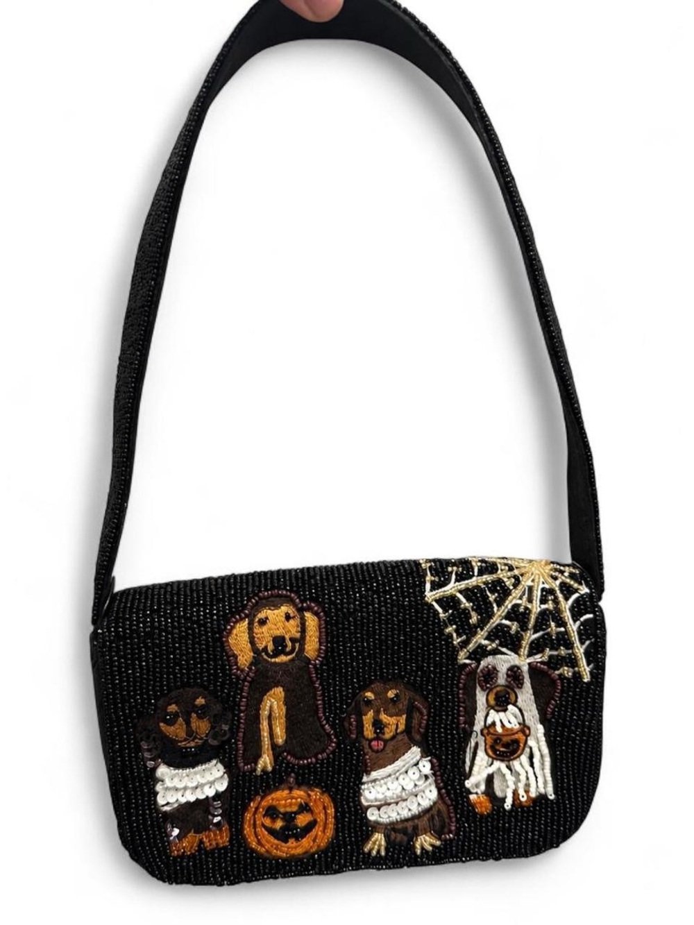 Halloween Dogs in Costumes Beaded Shoulder Bag